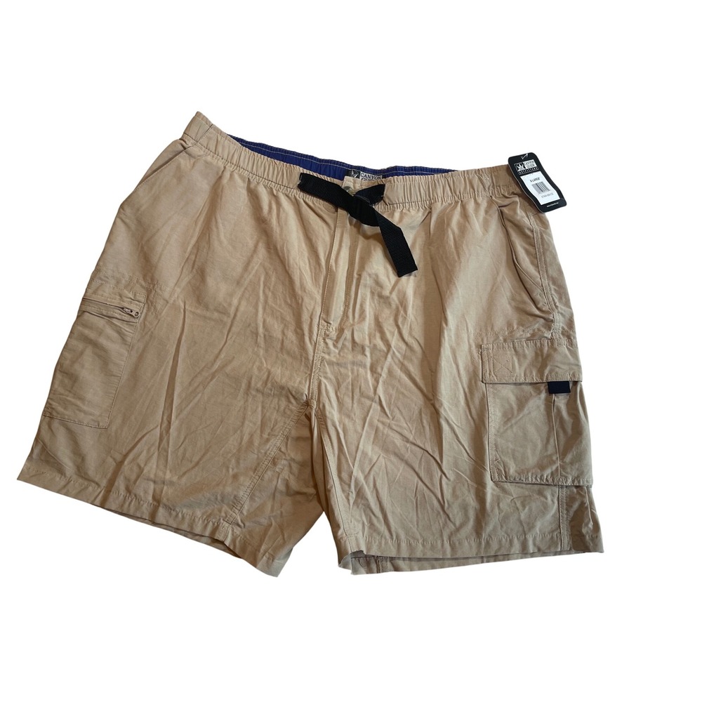 Canyon Guide Outfitters XL Cargo Shorts Tan Mens 40-42 Elastic Waist‎ New
